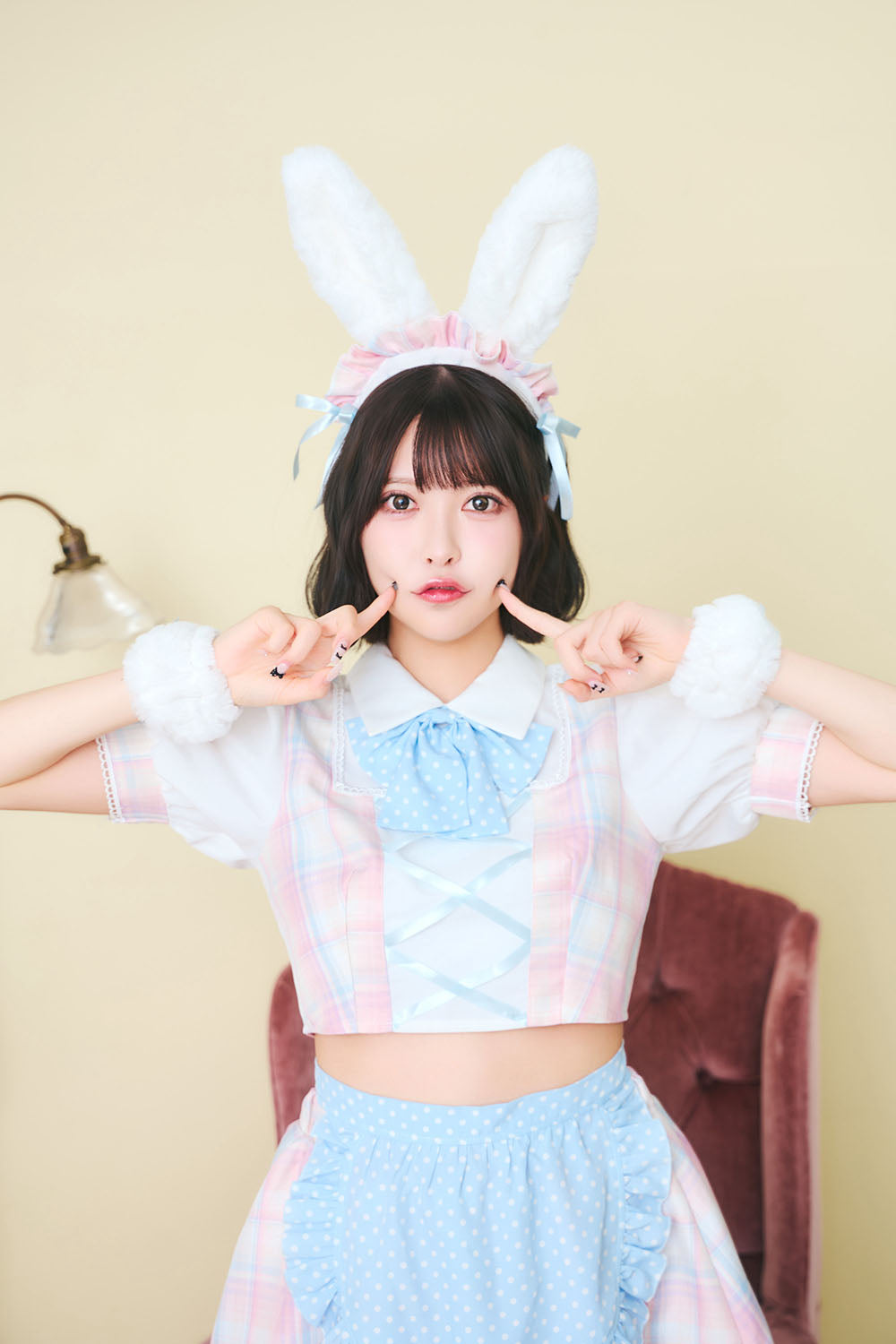 [New] 《JamsCollection着用》コスプレ バレンタイン リリパレ イースターバニーメイド レディース フリーサイズ ピンク【クリアストーン】♡