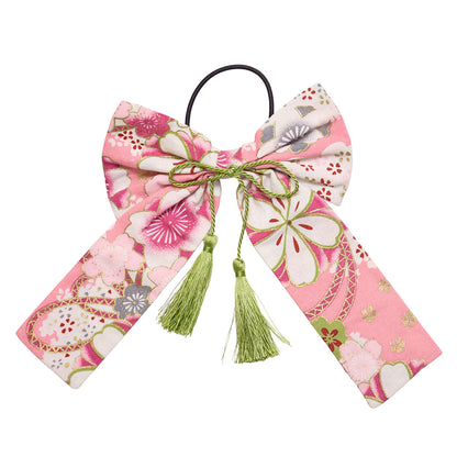 コスプレ小物 ヘアアクセサリー 和柄 リボン レディース フリーサイズ パープル/ブルー/ネイビー/レッド/ピンク/ベージュ/ブラック【クリアストーン】