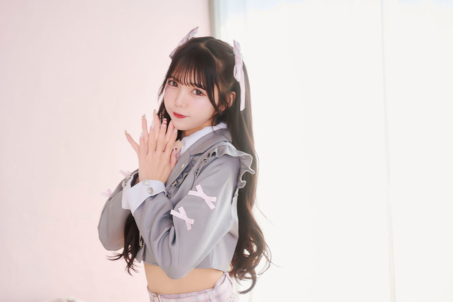 [New] 《JamsCollection着用》コスプレ アイドル 制服 メゾンカレッジ ロゼ レディース フリーサイズ ピンク 【クリアストーン】♡