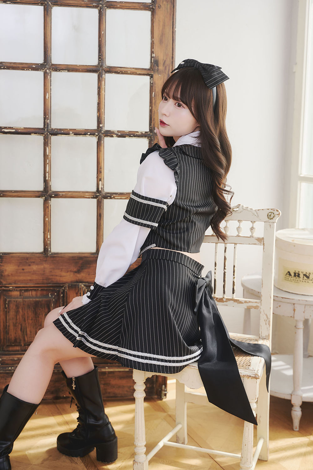 [New] 《JamsCollection着用》コスプレ アイドル 制服 メゾンカレッジ ルナ レディース フリーサイズ ブラック 【クリアストーン】♡