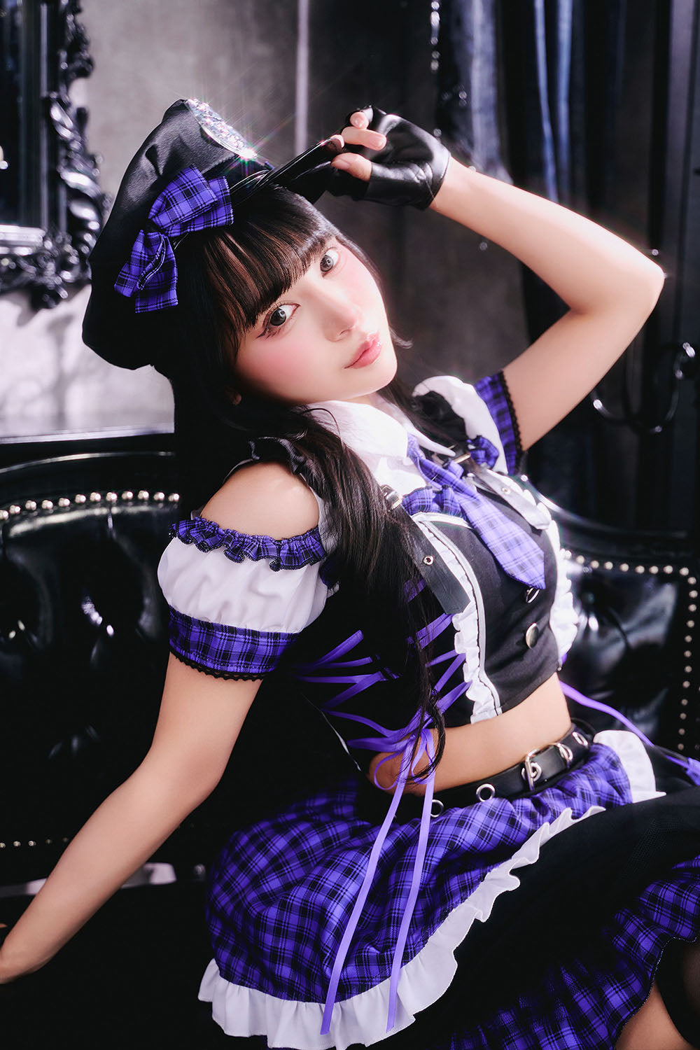 [New] コスプレ ゴスパンドール ポリス レディース フリーサイズ ブルー/パープル【クリアストーン】♡