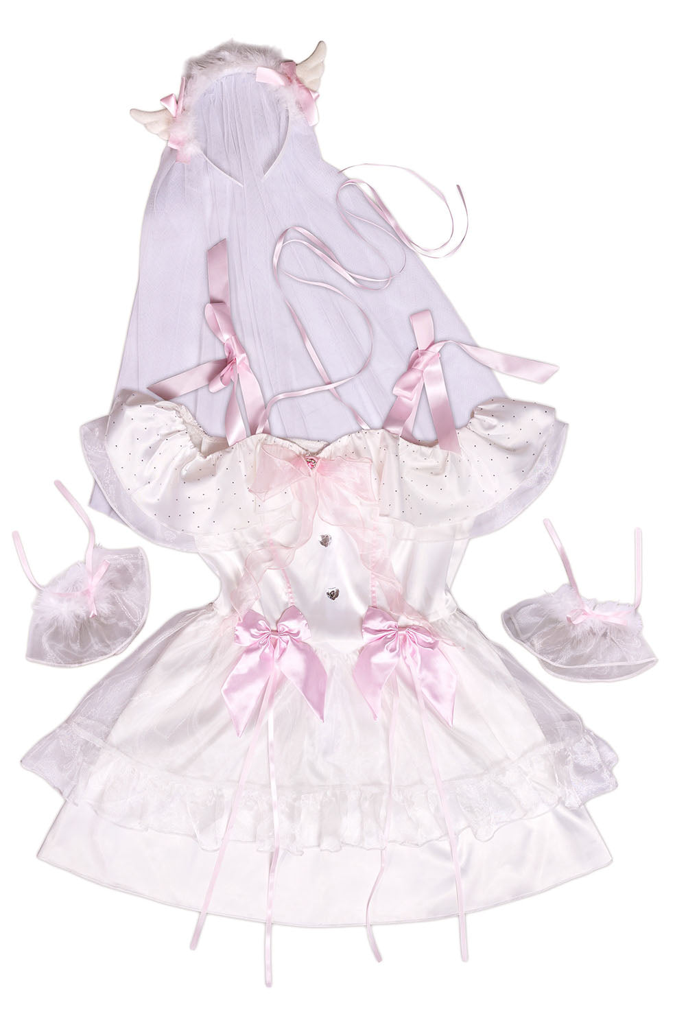 コスプレ 花嫁 ジューンブライド エンジェルブライド レディース フリーサイズ ホワイトクリアストーン】♡