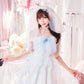 コスプレ 花嫁 ジューンブライド ロングテールブライド レディース フリーサイズ ホワイトクリアストーン】♡