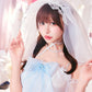 コスプレ 花嫁 ジューンブライド ロングテールブライド レディース フリーサイズ ホワイトクリアストーン】♡