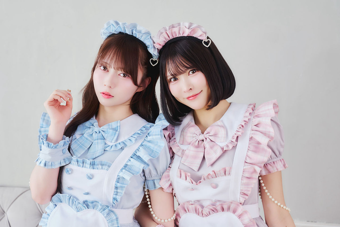 [New] 《JamsCollection着用》コスプレ リリパレ ハートフルメイド レディース フリーサイズ ピンク/ブルー【クリアストーン】♡