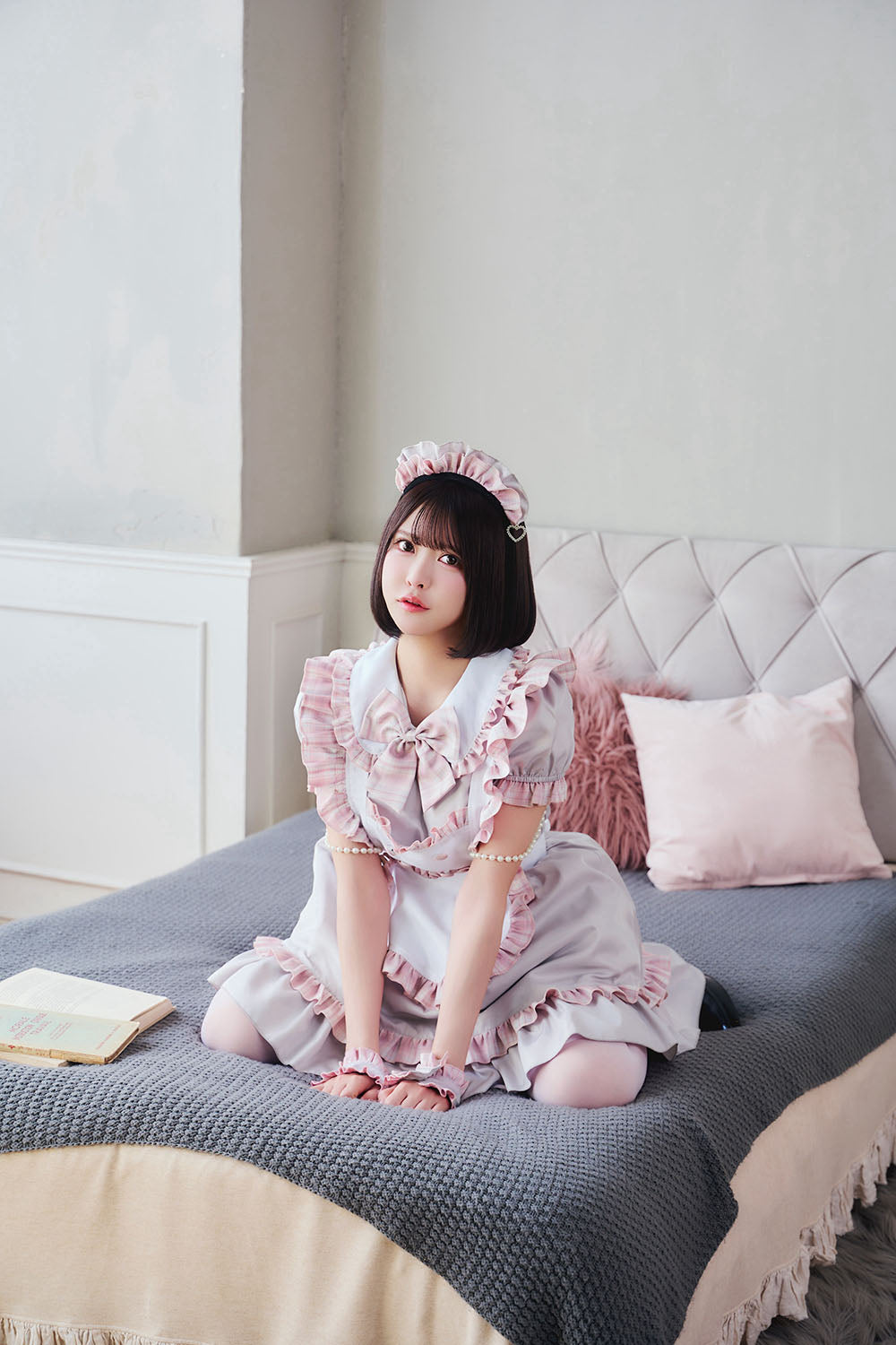 [New] 《JamsCollection着用》コスプレ リリパレ ハートフルメイド レディース フリーサイズ ピンク/ブルー【クリアストーン】♡