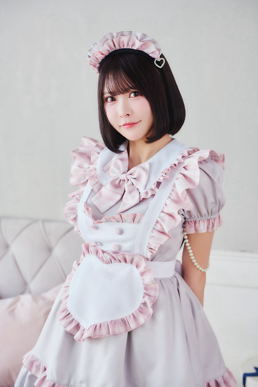 [New] 《JamsCollection着用》コスプレ リリパレ ハートフルメイド レディース フリーサイズ ピンク/ブルー【クリアストーン】♡