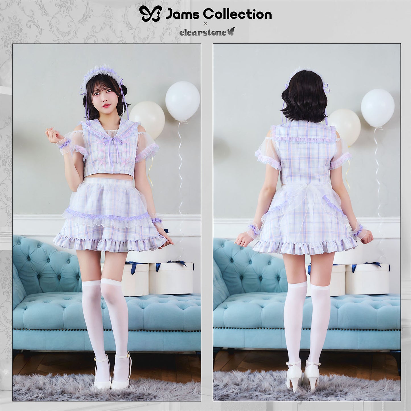 [New] 《JamsCollection着用》コスプレ リリパレ アジサイメイド レディース フリーサイズ パープル【クリアストーン】♡