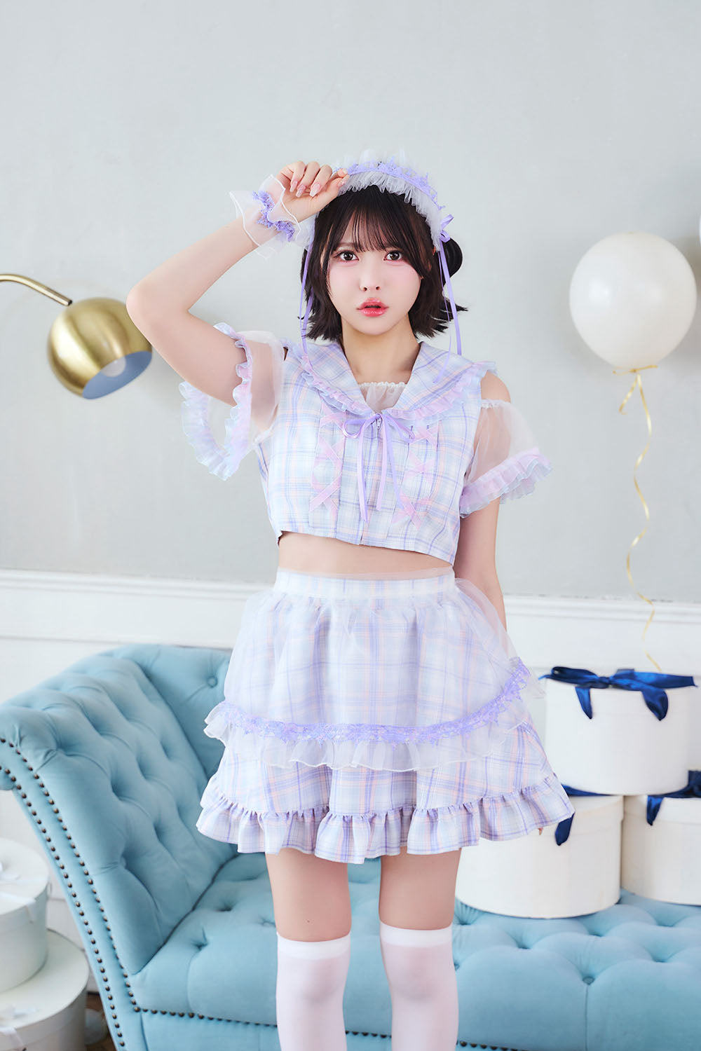 [New] 《JamsCollection着用》コスプレ リリパレ アジサイメイド レディース フリーサイズ パープル【クリアストーン】♡