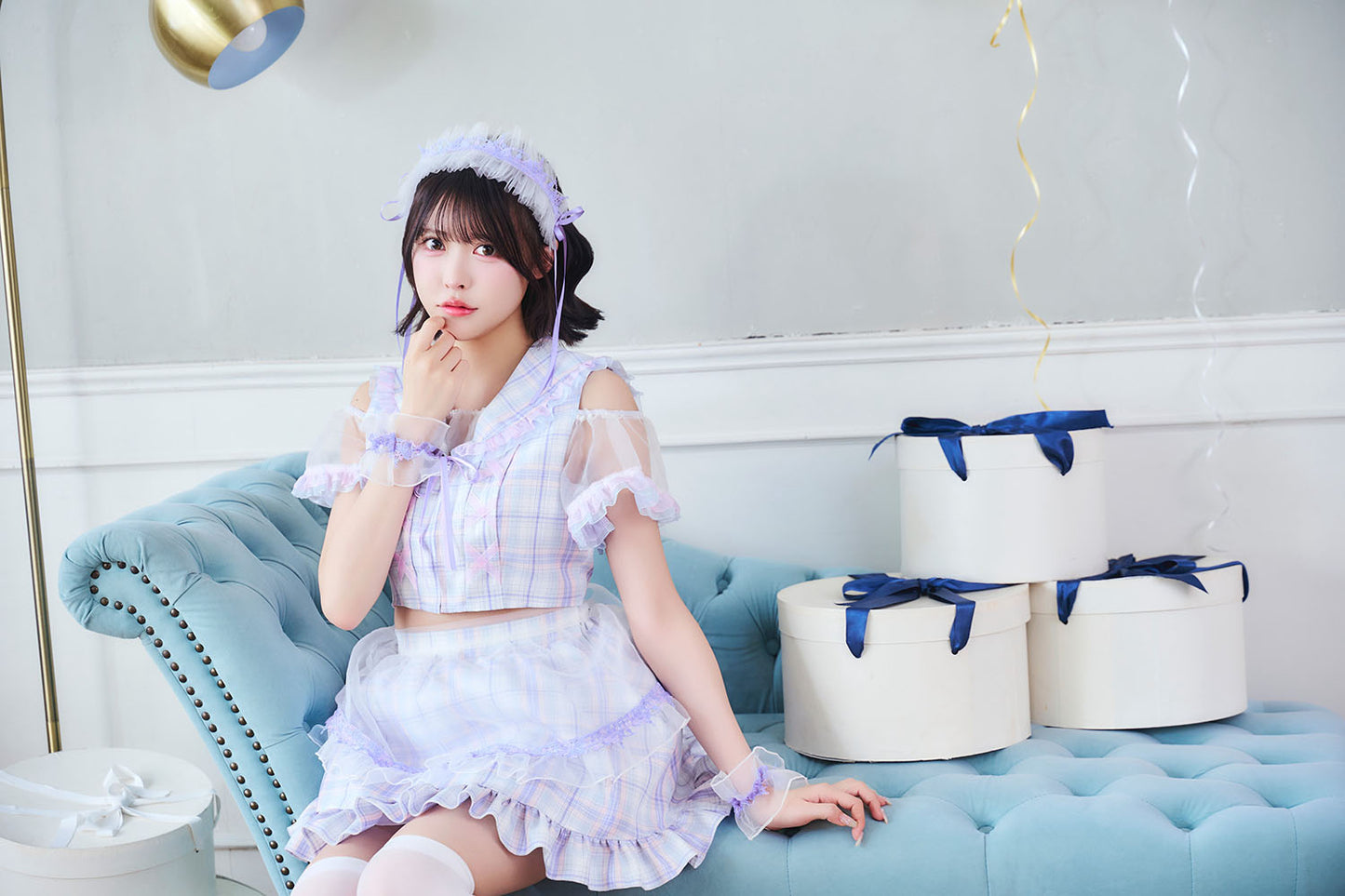 [New] 《JamsCollection着用》コスプレ リリパレ アジサイメイド レディース フリーサイズ パープル【クリアストーン】♡