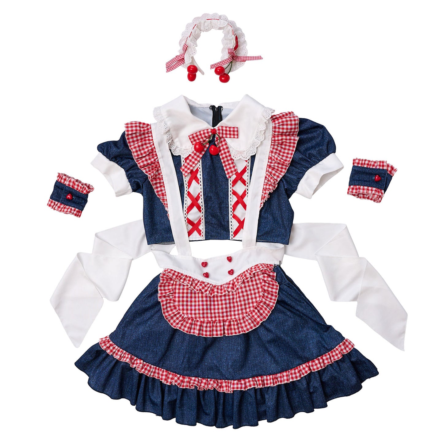 [New] 《JamsCollection着用》コスプレ リリパレ チェリーメイド レディース フリーサイズ ネイビー【クリアストーン】♡