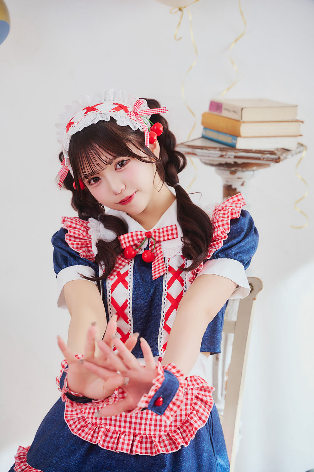 [New] 《JamsCollection着用》コスプレ リリパレ チェリーメイド レディース フリーサイズ ネイビー【クリアストーン】♡