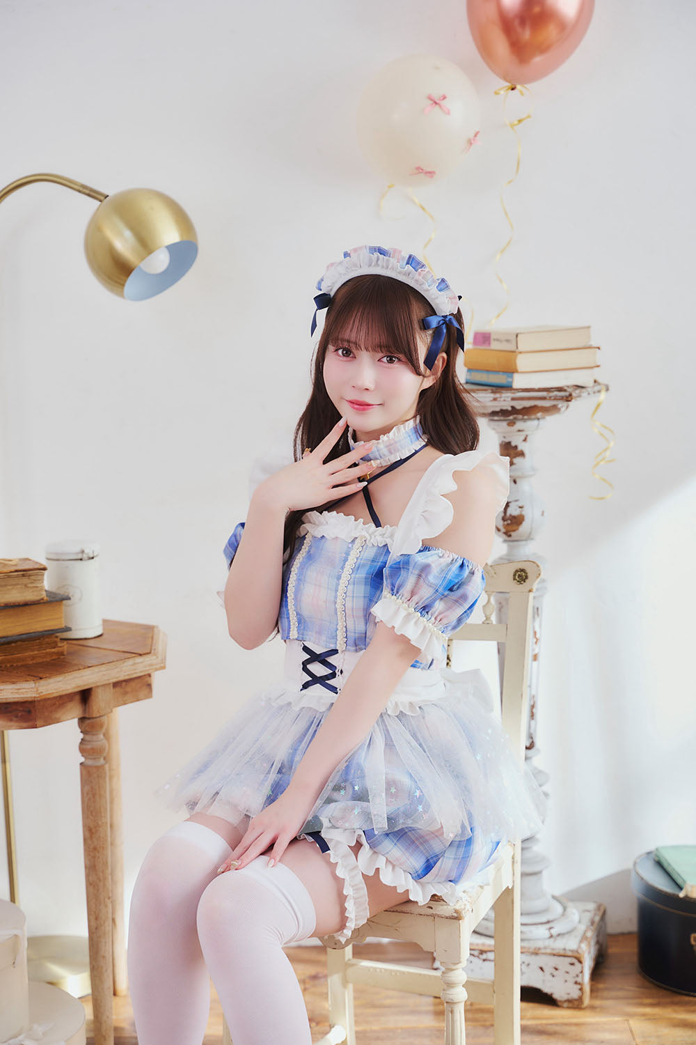 [New] 《JamsCollection着用》コスプレ リリパレ ミルキーウェイメイド レディース フリーサイズ ブルー 【クリアストーン】♡