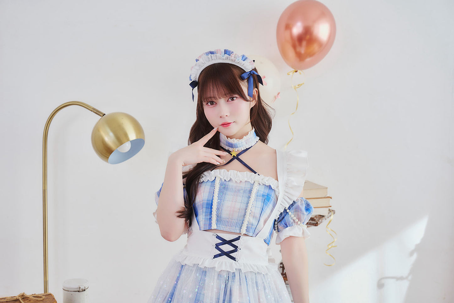[New] 《JamsCollection着用》コスプレ リリパレ ミルキーウェイメイド レディース フリーサイズ ブルー 【クリアストーン】♡