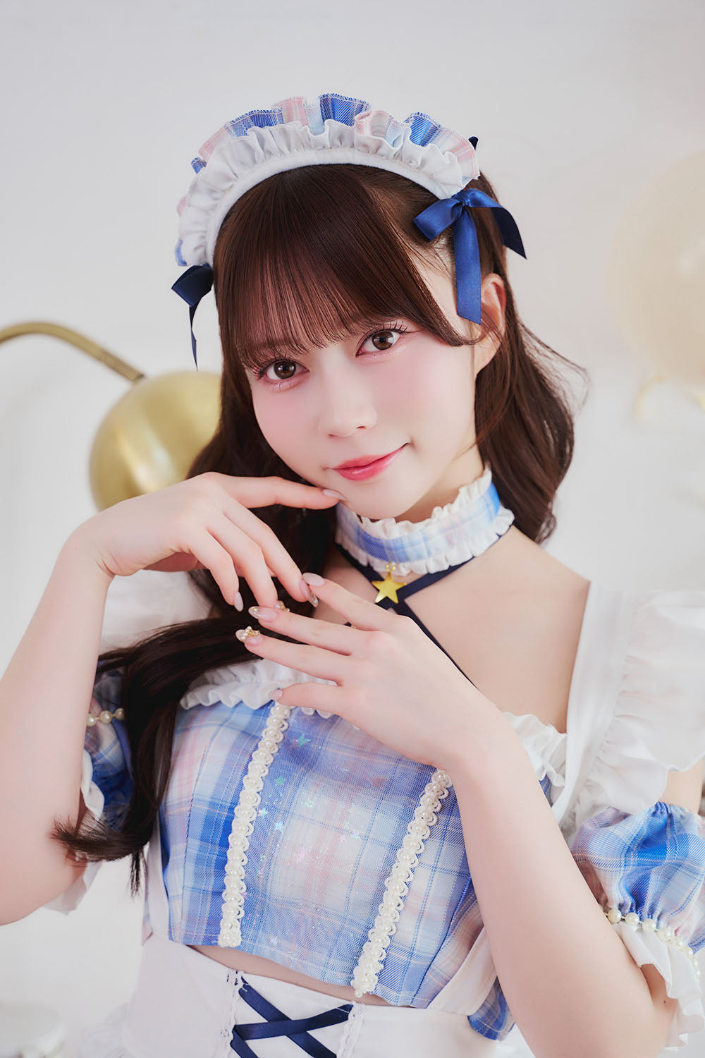 [New] 《JamsCollection着用》コスプレ リリパレ ミルキーウェイメイド レディース フリーサイズ ブルー 【クリアストーン】♡
