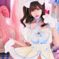 [New] コスプレ メイド ルミパピエ スコティッシュメイド レディース フリーサイズ ブルー 【クリアストーン】♡
