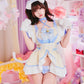 [New] コスプレ メイド ルミパピエ スコティッシュメイド レディース フリーサイズ ブルー 【クリアストーン】♡