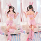 コスプレ うさぎ アニマル もこもこセクシーうさガール レディース フリーサイズ ホワイト/ピンク/グレー【クリアストーン】♡
