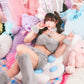 コスプレ うさぎ アニマル もこもこセクシーうさガール レディース フリーサイズ ホワイト/ピンク/グレー【クリアストーン】♡