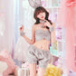 コスプレ うさぎ アニマル もこもこセクシーうさガール レディース フリーサイズ ホワイト/ピンク/グレー【クリアストーン】♡