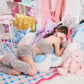 コスプレ うさぎ アニマル もこもこセクシーうさガール レディース フリーサイズ ホワイト/ピンク/グレー【クリアストーン】♡