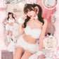 コスプレ ねこ アニマル もこもこセクシーねこガール レディース フリーサイズ ホワイト / ブラック【クリアストーン】♡