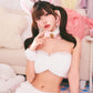 コスプレ ねこ アニマル もこもこセクシーねこガール レディース フリーサイズ ホワイト / ブラック【クリアストーン】♡