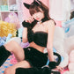 コスプレ ねこ アニマル もこもこセクシーねこガール レディース フリーサイズ ホワイト / ブラック【クリアストーン】♡
