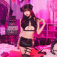 [New] コスプレ チャイナ ロイヤルヌーディー エナメルチャイナ レディース フリーサイズ ブラック【クリアストーン】♡