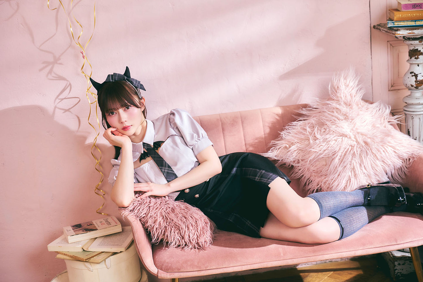 [New] 《JamsCollection着用》 コスプレ ハロウィン 悪魔 プレッピーシック デビル レディース フリーサイズ ブラック【クリアストーン】♡