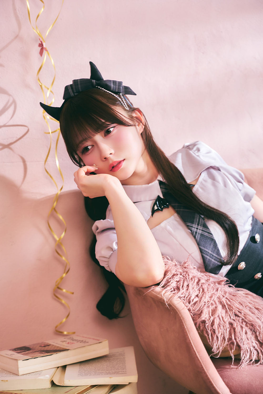[New] 《JamsCollection着用》 コスプレ ハロウィン 悪魔 プレッピーシック デビル レディース フリーサイズ ブラック【クリアストーン】♡
