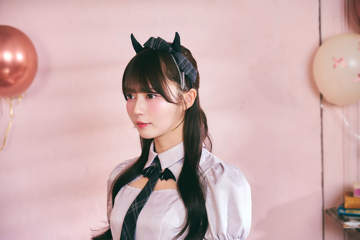 [New] 《JamsCollection着用》 コスプレ ハロウィン 悪魔 プレッピーシック デビル レディース フリーサイズ ブラック【クリアストーン】♡
