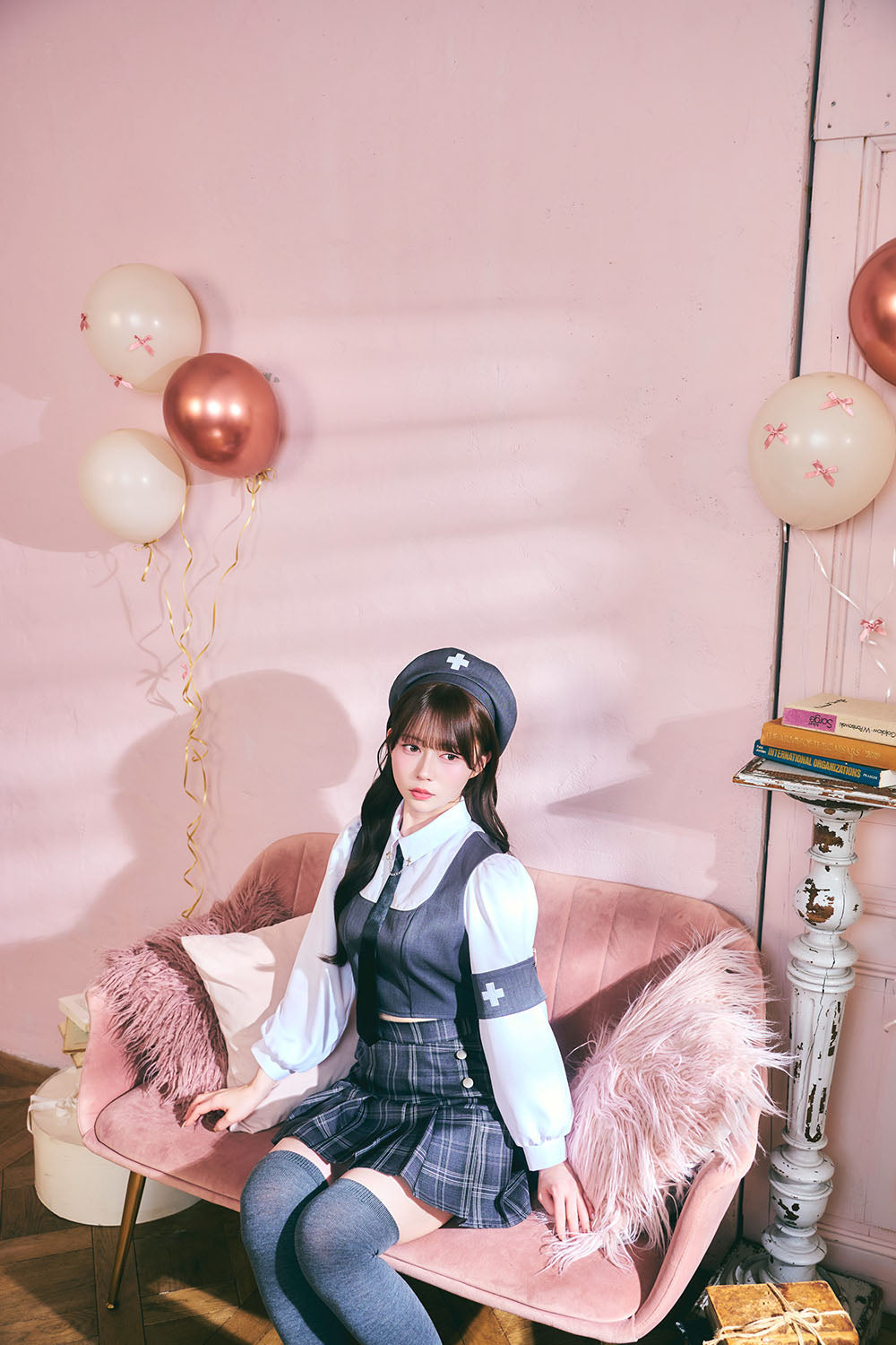 [New] 《JamsCollection着用》 コスプレ ハロウィン 看護師 プレッピーシック ナース レディース フリーサイズ グレー【クリアストーン】♡