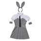 [New] 《JamsCollection着用》 コスプレ ハロウィン アニマル プレッピーシック バニー レディース フリーサイズ グレー【クリアストーン】♡