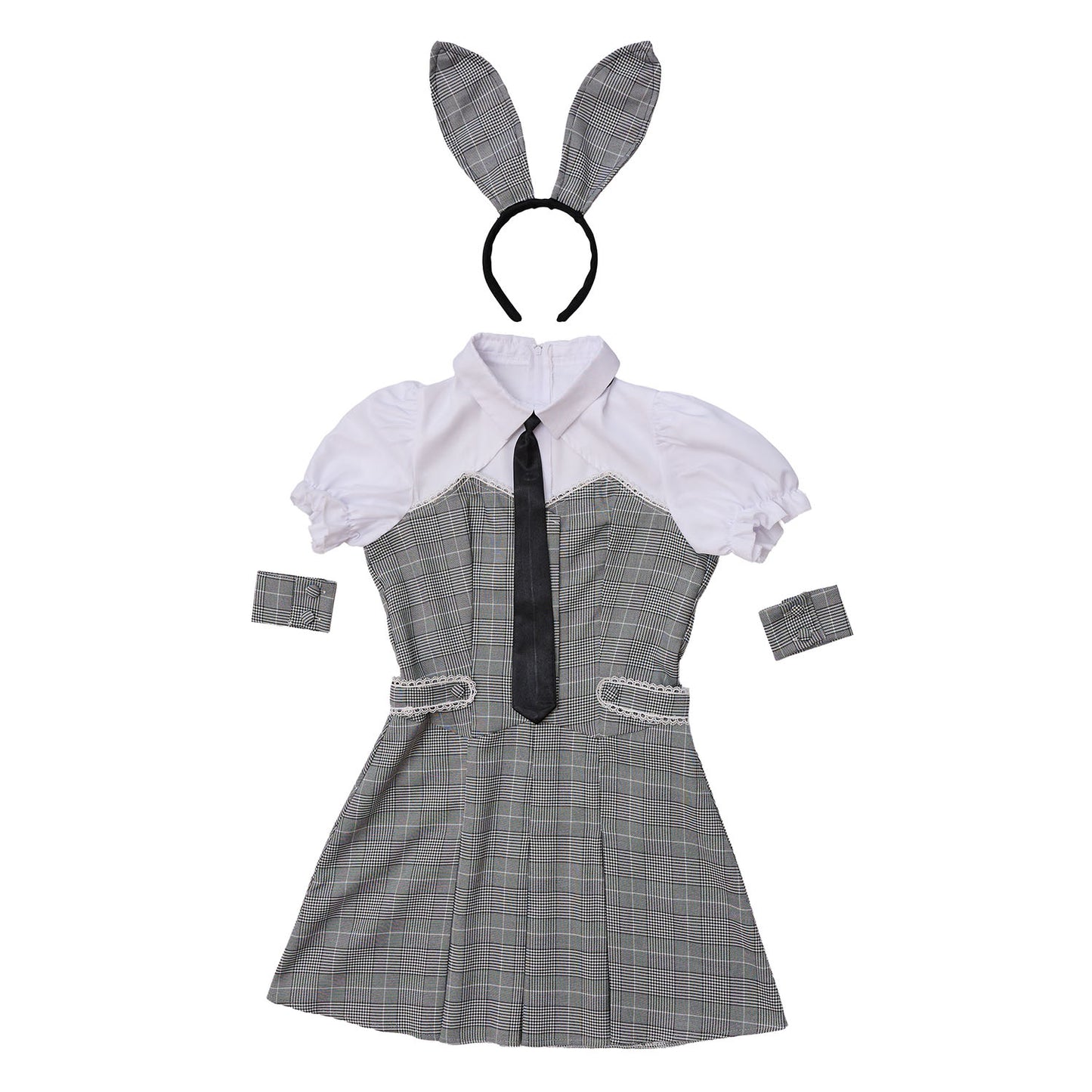 [New] 《JamsCollection着用》 コスプレ ハロウィン アニマル プレッピーシック バニー レディース フリーサイズ グレー【クリアストーン】♡