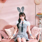 [New] 《JamsCollection着用》 コスプレ ハロウィン アニマル プレッピーシック バニー レディース フリーサイズ グレー【クリアストーン】♡