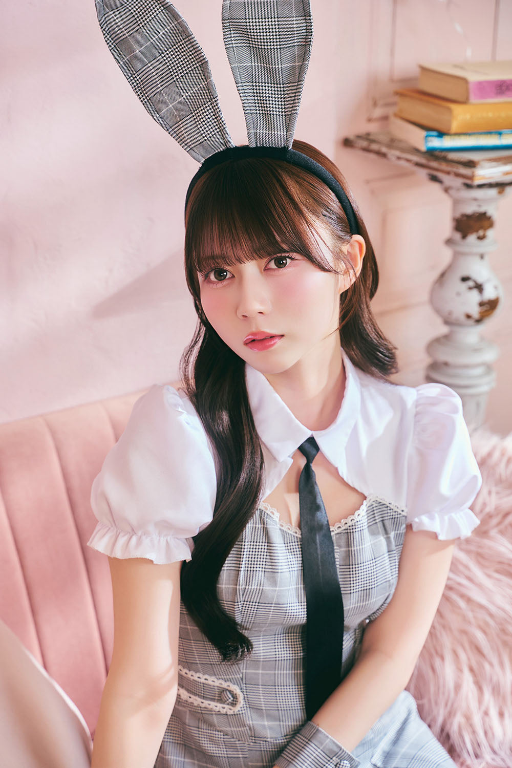 [New] 《JamsCollection着用》 コスプレ ハロウィン アニマル プレッピーシック バニー レディース フリーサイズ グレー【クリアストーン】♡