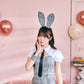 [New] 《JamsCollection着用》 コスプレ ハロウィン アニマル プレッピーシック バニー レディース フリーサイズ グレー【クリアストーン】♡