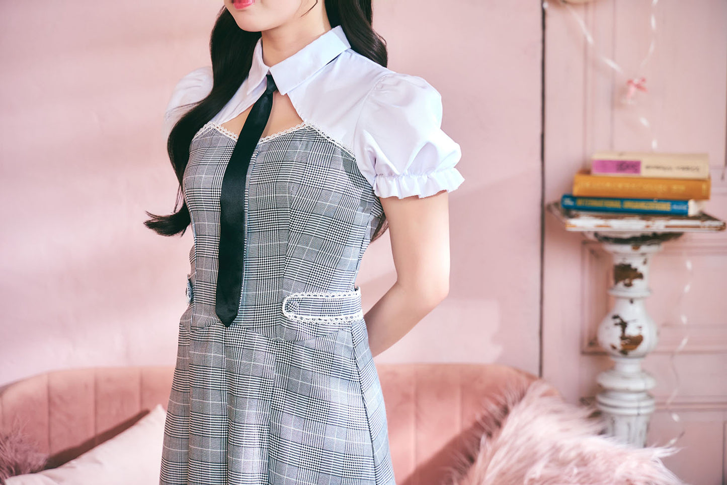 [New] 《JamsCollection着用》 コスプレ ハロウィン アニマル プレッピーシック バニー レディース フリーサイズ グレー【クリアストーン】♡