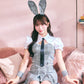 [New] 《JamsCollection着用》 コスプレ ハロウィン アニマル プレッピーシック バニー レディース フリーサイズ グレー【クリアストーン】♡