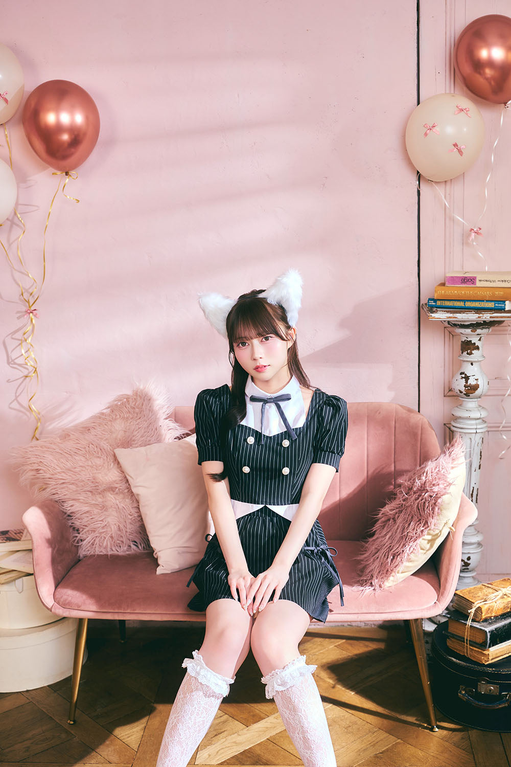 [New] 《JamsCollection着用》 コスプレ ハロウィン アニマル プレッピーシック キティ レディース フリーサイズ ブラック【クリアストーン】♡