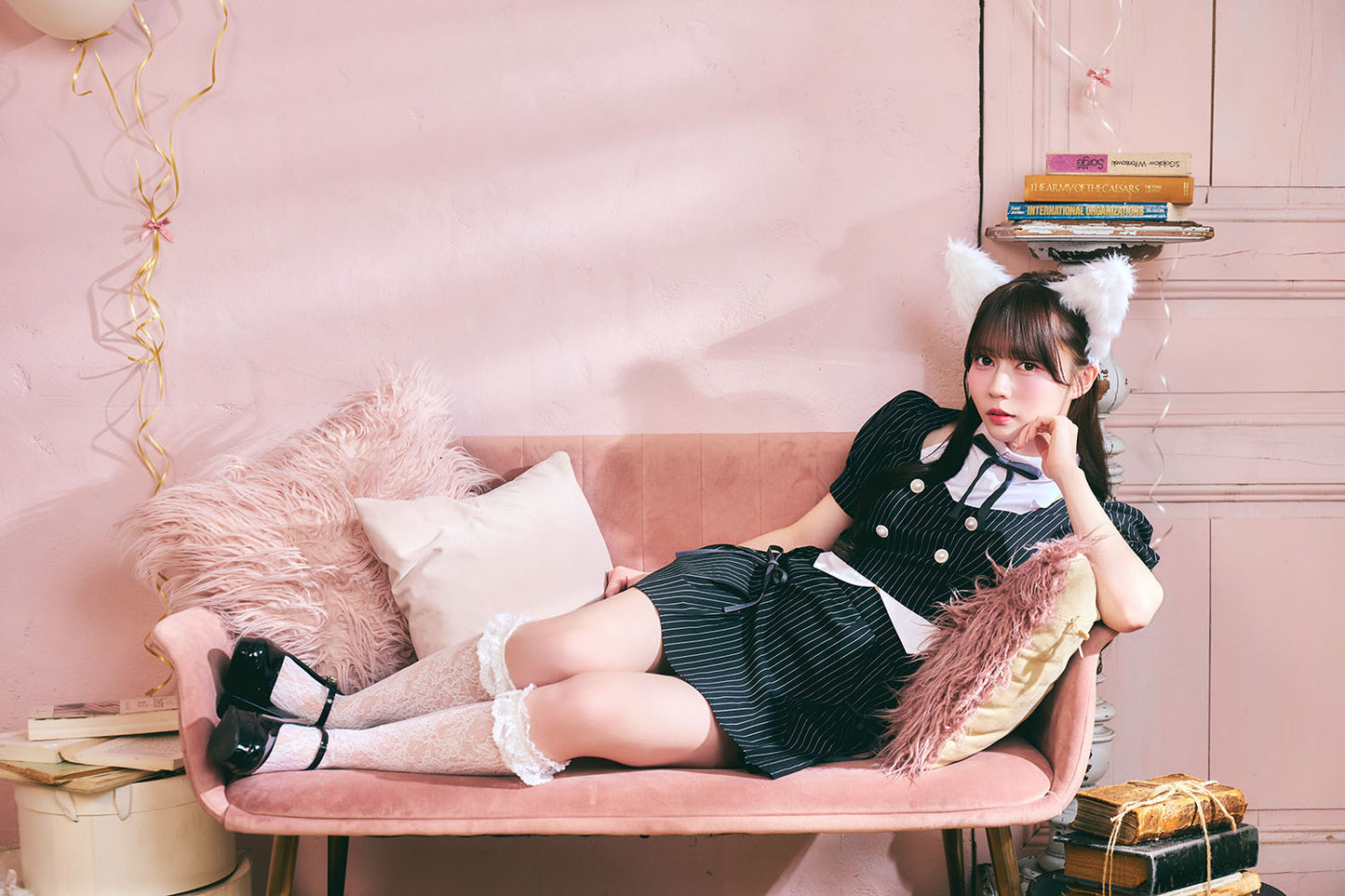 [New] 《JamsCollection着用》 コスプレ ハロウィン アニマル プレッピーシック キティ レディース フリーサイズ ブラック【クリアストーン】♡