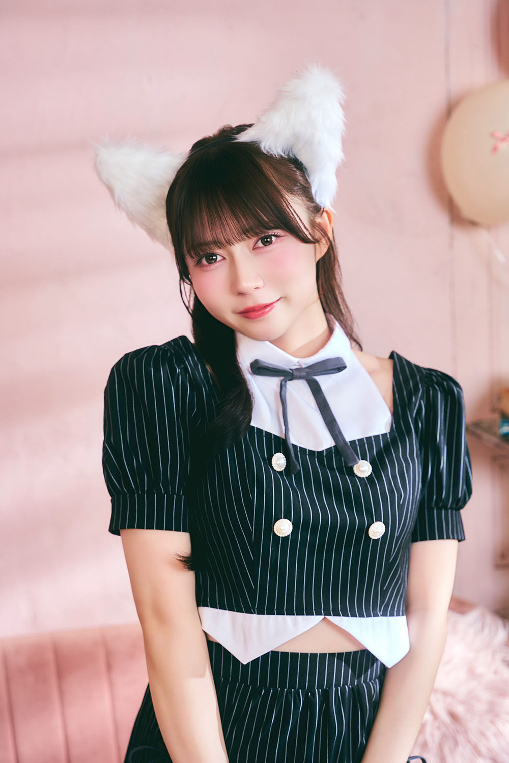 [New] 《JamsCollection着用》 コスプレ ハロウィン アニマル プレッピーシック キティ レディース フリーサイズ ブラック【クリアストーン】♡