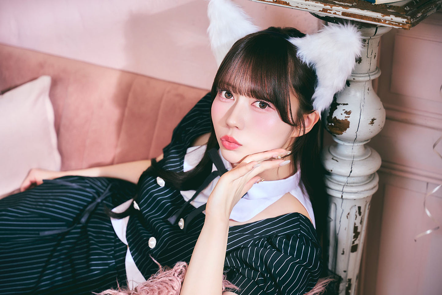 [New] 《JamsCollection着用》 コスプレ ハロウィン アニマル プレッピーシック キティ レディース フリーサイズ ブラック【クリアストーン】♡