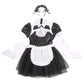 [New] コスプレ ハロウィン モノティーク ドットチュールメイド レディース フリーサイズ ブラック【クリアストーン】♡