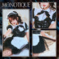 [New] コスプレ ハロウィン モノティーク ドットチュールメイド レディース フリーサイズ ブラック【クリアストーン】♡
