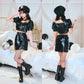 [New] コスプレ ハロウィン モノティーク セパレートポリス レディース フリーサイズ ブラック【クリアストーン】♡
