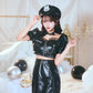 [New] コスプレ ハロウィン モノティーク セパレートポリス レディース フリーサイズ ブラック【クリアストーン】♡