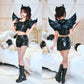 [New] コスプレ ハロウィン 悪魔 モノティーク ショートパンツデビル レディース フリーサイズ ブラック【クリアストーン】♡