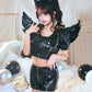 [New] コスプレ ハロウィン 悪魔 モノティーク ショートパンツデビル レディース フリーサイズ ブラック【クリアストーン】♡